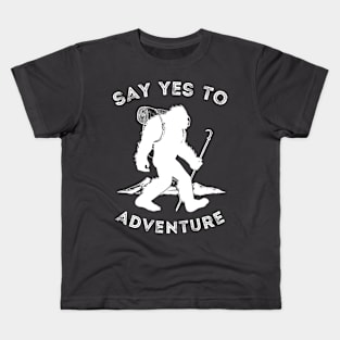 Sasquatch Yes to Adventure - White Kids T-Shirt